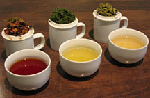 Tasting tea.